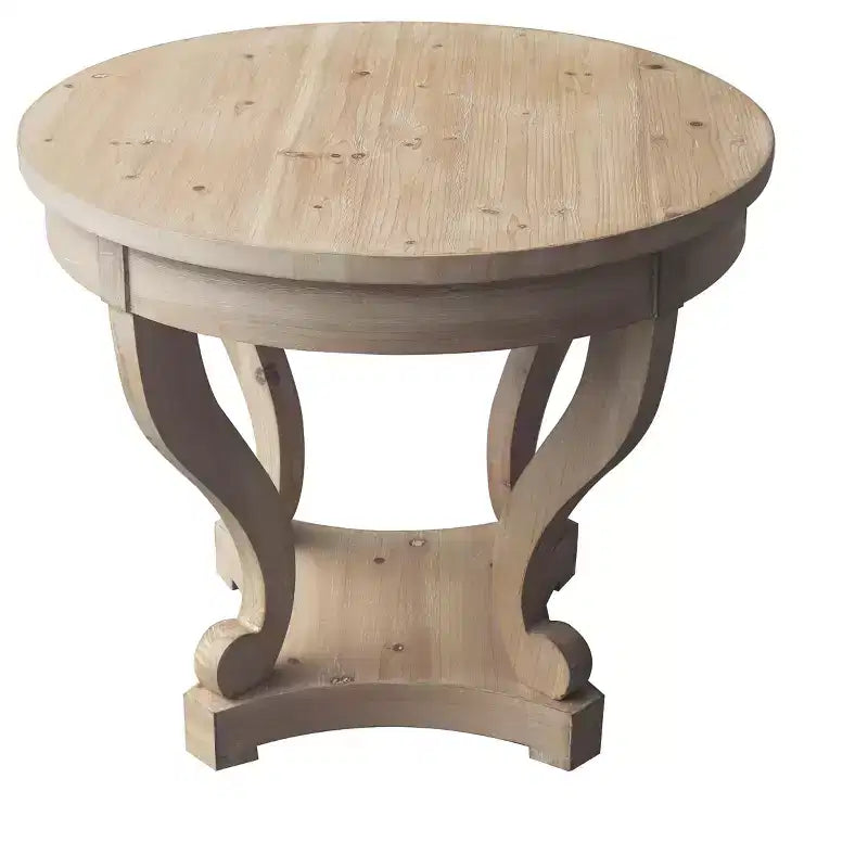 Okak 55IN Tavolo da pranzo rotondo vintage per 6 persone, tavolo da cucina con piano spesso, tavolo da pranzo per sala da pranzo, soggiorno