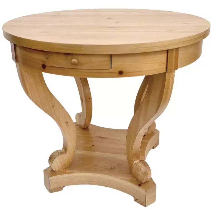 Okak 55IN Tavolo da pranzo rotondo vintage per 6 persone, tavolo da cucina con piano spesso, tavolo da pranzo per sala da pranzo, soggiorno