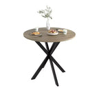 Okak 31.5IN Tavolo da pranzo rotondo moderno per 2-4 persone, tavolo da cucina con gambe in metallo, tavolo rotondo per sala da pranzo, soggiorno