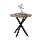 Okak 31.5IN Tavolo da pranzo rotondo moderno per 2-4 persone, tavolo da cucina con gambe in metallo, tavolo rotondo per sala da pranzo, soggiorno