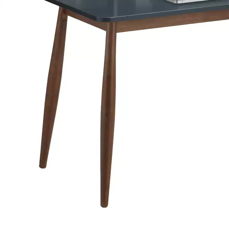 Scrivania in legno di metà secolo Okak 43IN con ripiani espositivi, scrivania con design elegante, scrivania per computer per soggiorno, camera da letto