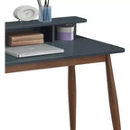 Scrivania in legno di metà secolo Okak 43IN con ripiani espositivi, scrivania con design elegante, scrivania per computer per soggiorno, camera da letto