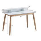 Scrivania in legno di metà secolo Okak 43IN con ripiani espositivi, scrivania con design elegante, scrivania per computer per soggiorno, camera da letto