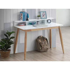Scrivania in legno di metà secolo Okak 43IN con ripiani espositivi, scrivania con design elegante, scrivania per computer per soggiorno, camera da letto