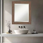 Specchio da parete per bagno Amanti Art Pia con cornice smussata, marrone medio