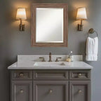 Specchio da parete per bagno Amanti Art Pia con cornice smussata, marrone medio