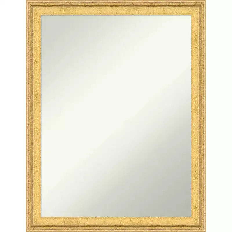 Amanti Art Owen Gold Non-Beveled Wood Framed Bathroom Vanity Wall Mirror
