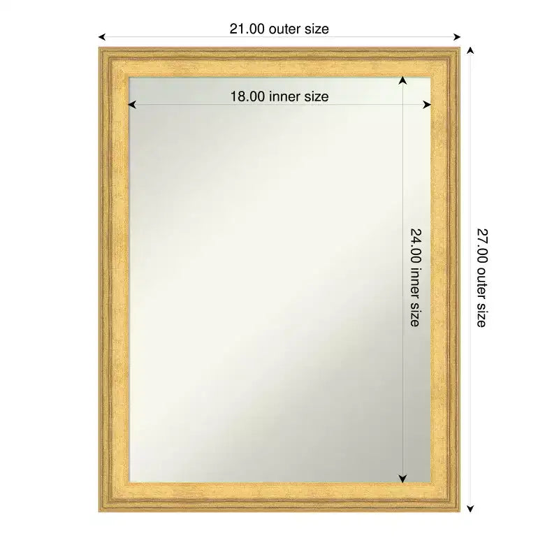 Specchio da parete per bagno Amanti Art Owen Gold non smussato con cornice in legno
