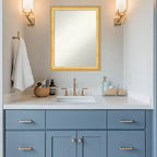 Specchio da parete per bagno Amanti Art Owen Gold non smussato con cornice in legno