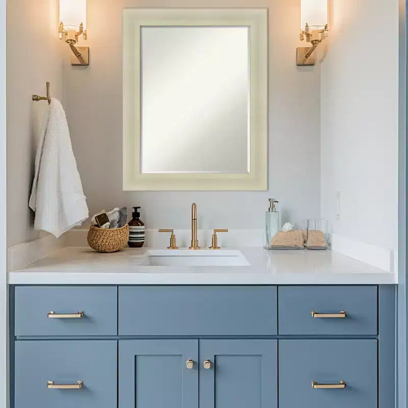 Specchio da parete per bagno Amanti Art Oliver con cornice in legno a mezzo bisello