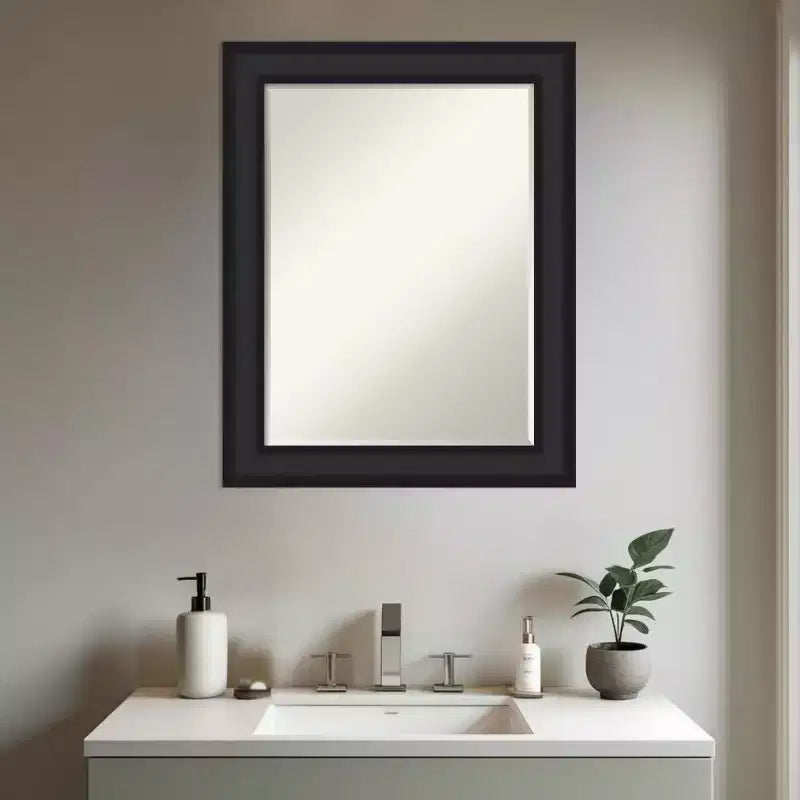 Specchio da parete per bagno Amanti Art Oliver con cornice in legno a mezzo bisello