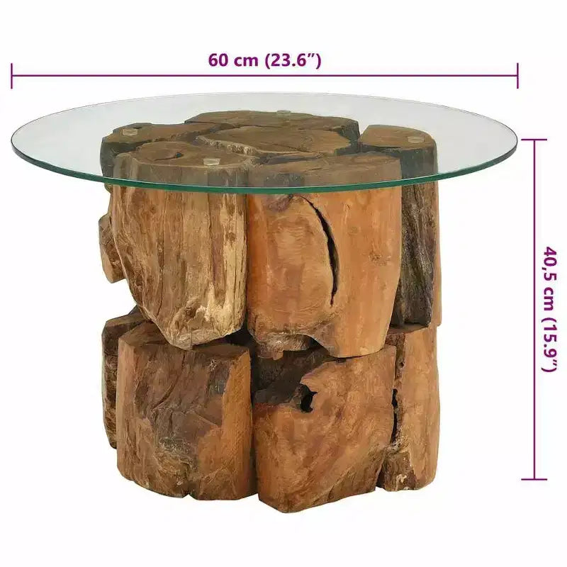 vidaXL Tavolino da caffè marrone in legno massello di teak driftwood Tavolino da caffè medio - Marrone