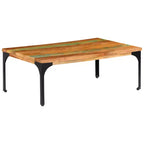 vidaXL Tavolino da caffè in legno massello di recupero multicolore 100x60x35 cm - 60 cm in legno massello di recupero