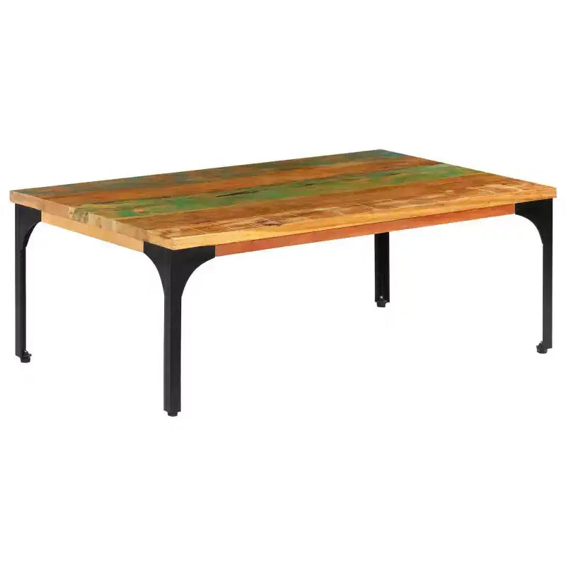 vidaXL Tavolino da caffè in legno massello di recupero multicolore 100x60x35 cm - 60 cm in legno massello di recupero