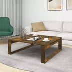 vidaXL Tavolino Rettangolare Rovere Affumicato - Tavolino Moderno in Legno Ingegnerizzato per Soggiorno/Salotto - 100x100x35 cm