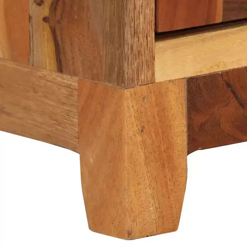 vidaXL Comodino - Mobile d'Appoggio Classico con Costruzione in Legno Recuperato e Anta in Rattan Naturale per l'Arredamento della Camera da Letto