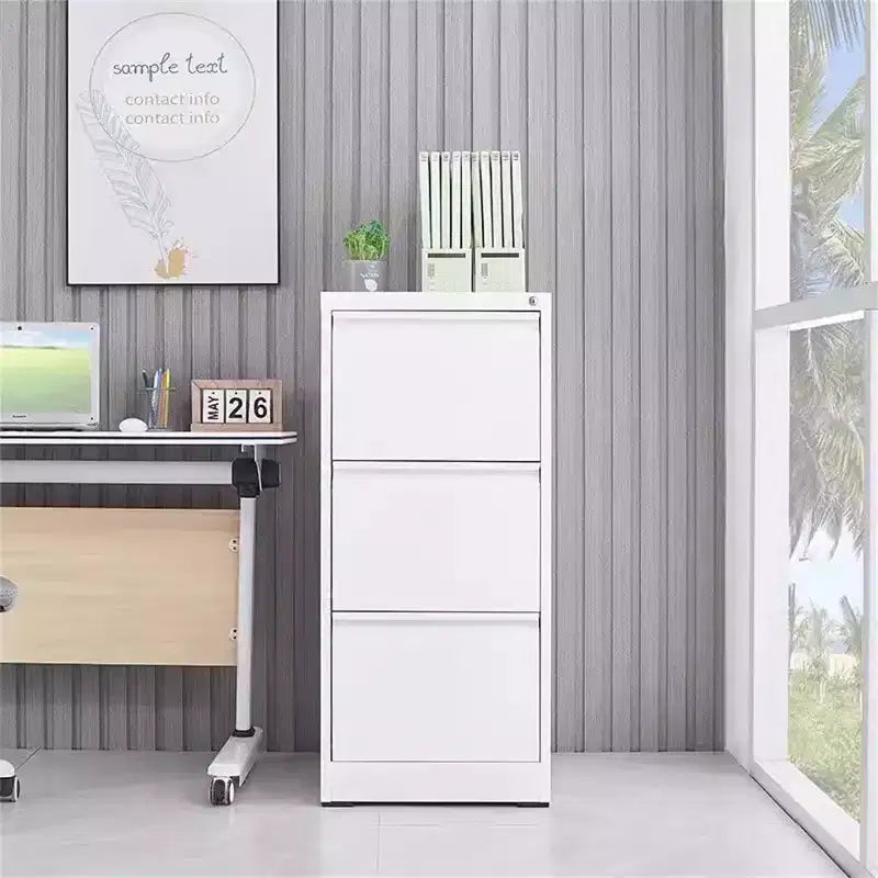 COZONY Cassettiera Portadocumenti a 3 Cassetti con Serratura, Mobile Verticale in Metallo per Ufficio Domestico