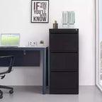 COZONY Cassettiera Portadocumenti a 3 Cassetti con Serratura, Mobile Verticale in Metallo per Ufficio Domestico