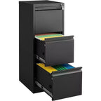 COZONY Cassettiera Portadocumenti a 3 Cassetti con Serratura, Mobile Verticale in Metallo per Ufficio Domestico