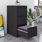 COZONY Cassettiera Portadocumenti a 3 Cassetti con Serratura, Mobile Verticale in Metallo per Ufficio Domestico