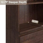 COZONY Libreria Alta 70 cm con Cassetti, Scaffale Profondo in Legno, Armadietto Contenitore Organizzatore, Stile Rustico, per Ufficio/Soggiorno, Marrone