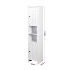 Mobiletto multiuso MAYEERTY da bagno a terra con 2 ante e 6 ripiani, mobile in legno per soggiorno o bagno