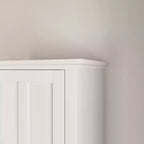 Mobiletto multiuso MAYEERTY da bagno a terra con 2 ante e 6 ripiani, mobile in legno per soggiorno o bagno