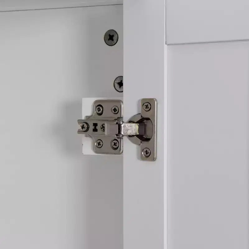 Mobiletto multiuso MAYEERTY da bagno a terra con 2 ante e 6 ripiani, mobile in legno per soggiorno o bagno