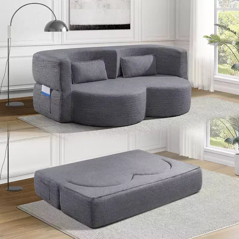 Divanetto pieghevole versatile Zeus e Ruta per soggiorno, ufficio, appartamento, dormitorio, camper e piccoli spazi