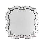 HomeRoots 32 Clear Scalloped Glass Framed Accent Mirror