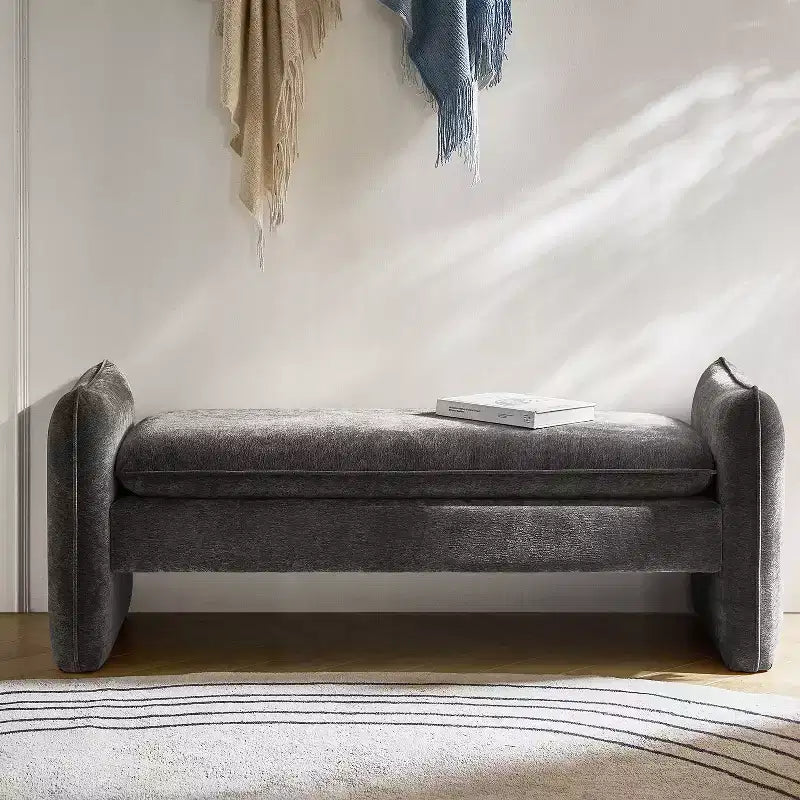 Panca imbottita in tessuto ciniglia Donna Modern | ARTFUL LIVING DESIGN