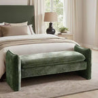 Panca imbottita in tessuto ciniglia Donna Modern | ARTFUL LIVING DESIGN