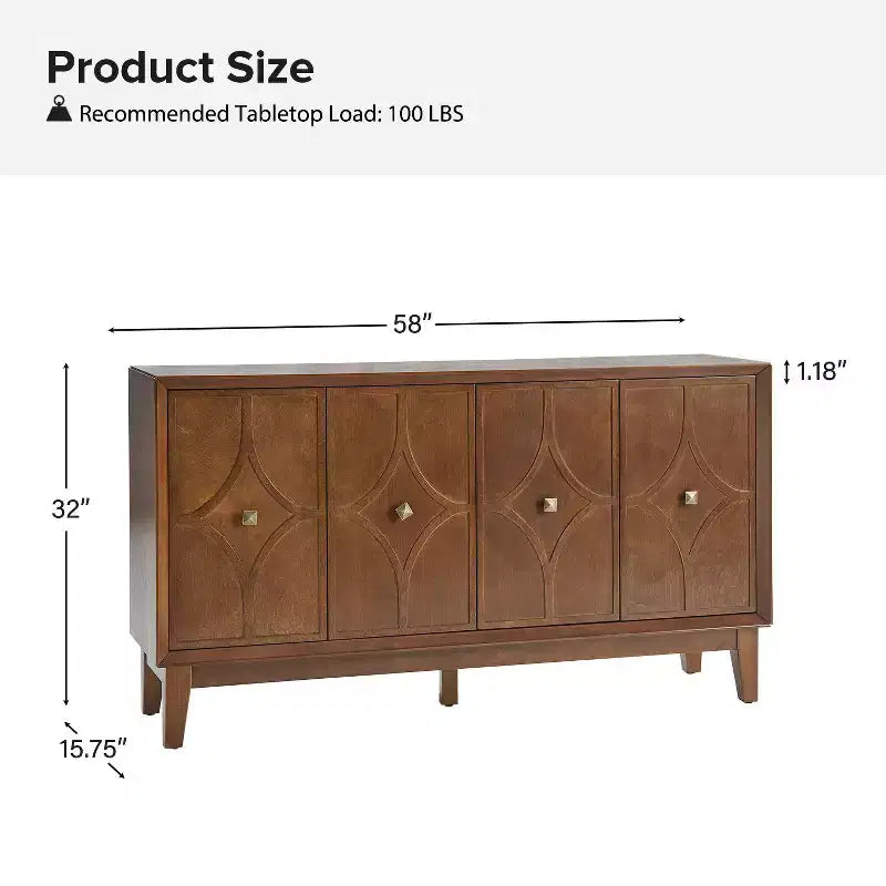 Elvira Credenza Larga 60 con Ripiani Regolabili|ARTFUL LIVING DESIGNS-NOCE
