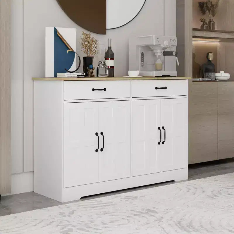 GDFStudio Hayes Mobile Credenza/Madia Stile Fattoria Moderna con 2 Cassetti e 4 Ante