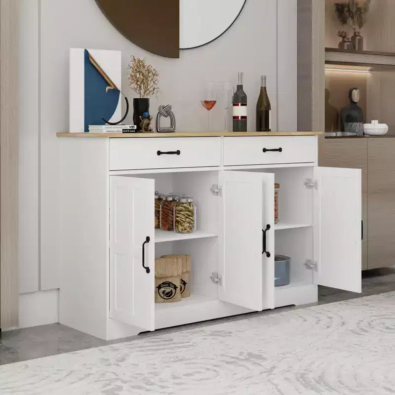 GDFStudio Hayes Mobile Credenza/Madia Stile Fattoria Moderna con 2 Cassetti e 4 Ante