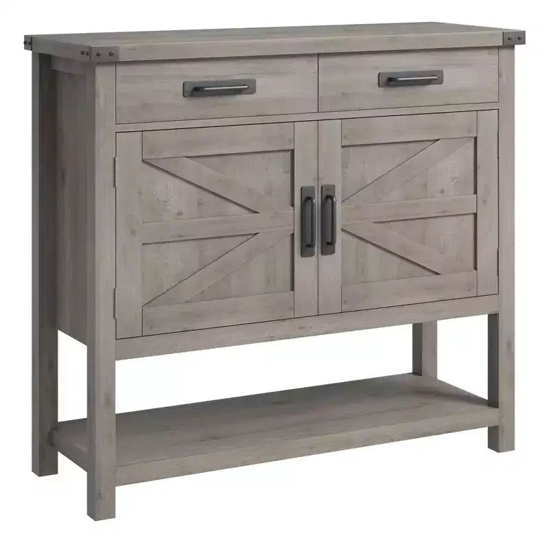 Tavolo da ingresso stile rustico, credenza a 2 ante e console con 2 cassetti per cucina/corridoio/soggiorno