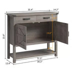Tavolo da ingresso stile rustico, credenza a 2 ante e console con 2 cassetti per cucina/corridoio/soggiorno