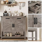 Tavolo da ingresso stile rustico, credenza a 2 ante e console con 2 cassetti per cucina/corridoio/soggiorno