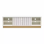 GDFStudio Hilton Mobile TV Scalloped Moderno per TV fino a 65 pollici con Base Dorata e Ante Scorrevoli