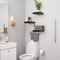 FurnitureR Floating Shelves Set of 3 for Wall, WallMounted Rustic Wood Shelves for Bathroom, Bedroom, Living Room, Kitchen, Black