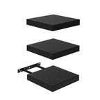 Mensole galleggianti FurnitureR, set da 3 per parete, mensole rustiche in legno da parete per bagno, camera da letto, soggiorno, cucina, nero
