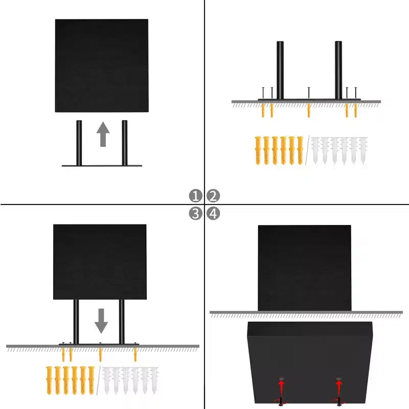 Mensole galleggianti FurnitureR, set da 3 per parete, mensole rustiche in legno da parete per bagno, camera da letto, soggiorno, cucina, nero