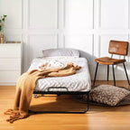 Letto pieghevole FurnitureR con materasso in memory foam da 5 pollici, letto pieghevole portatile per gli ospiti con ruote, struttura in metallo pieghevole per adulti, robusto