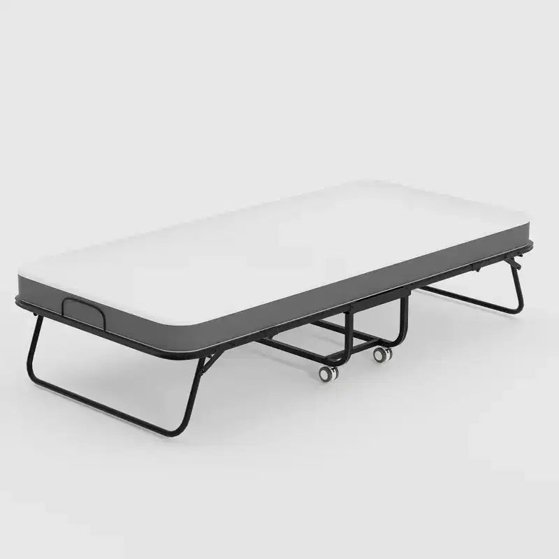 Lettino Pieghevole FurnitureR con Materasso in Memory Foam da 5 Pollici, Letto Pieghevole Stretto da 75x30 cm con Rotelle, Struttura Robusta in Metallo