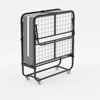 Lettino Pieghevole FurnitureR con Materasso in Memory Foam da 5 Pollici, Letto Pieghevole Stretto da 75x30 cm con Rotelle, Struttura Robusta in Metallo