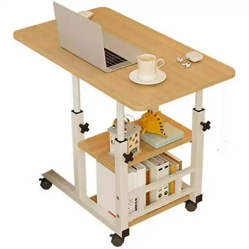 Tavolino a C regolabile in altezzaScrivania da divano con ruote, tavolino laterale da divano con cassetto portaoggettiTavolino d'appoggio mobile per laptop per soggiorno e camera da letto