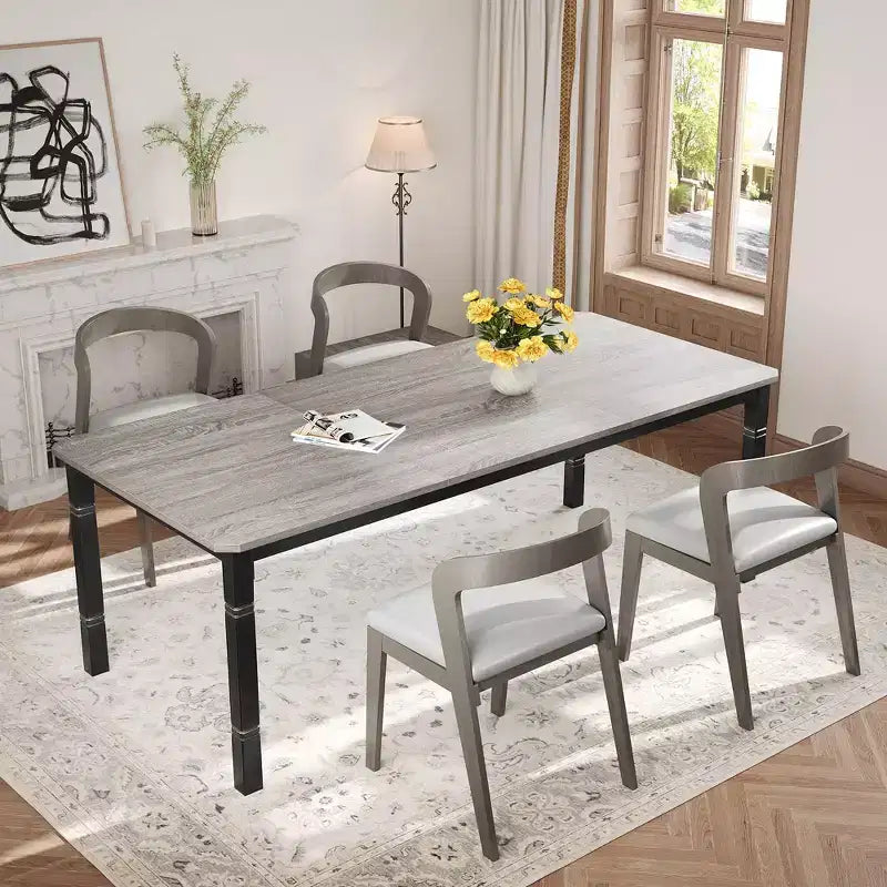 79 Grande tavolo da pranzo industriale per 6-8 persone, tavolo da cucina rettangolare in legno, tavolo da pranzo moderno in stile rustico, tavolo da pranzo da cucina