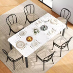 79 Grande tavolo da pranzo industriale per 6-8 persone, tavolo da cucina rettangolare in legno, tavolo da pranzo moderno in stile rustico, tavolo da pranzo da cucina