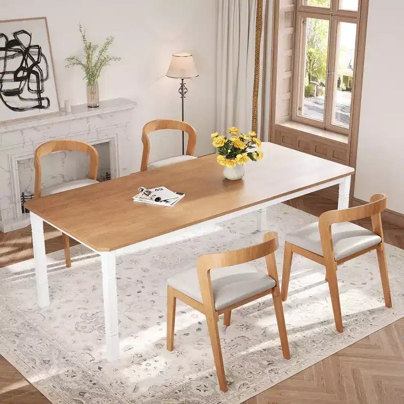 79 Grande tavolo da pranzo industriale per 6-8 persone, tavolo da cucina rettangolare in legno, tavolo da pranzo moderno in stile rustico, tavolo da pranzo da cucina
