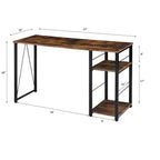 Scrivania da ufficio Okak 47IN dal design minimalista con 2 ripiani, scrivania con struttura in metallo rinforzato, scrivania per computer per camera da letto, soggiorno, studio